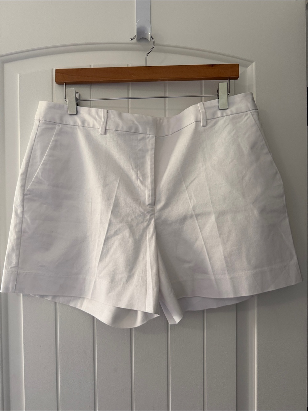 Michael Kors White Tailored Cotton-Blend Shorts